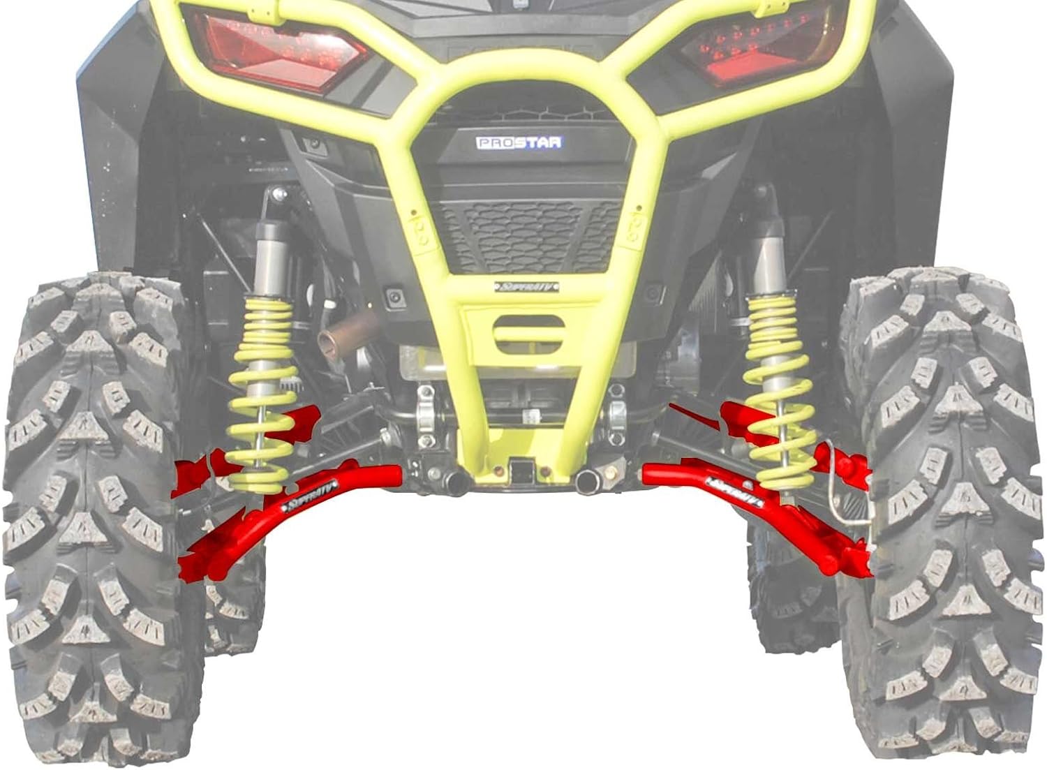 SuperATV Heavy Duty Red Rear Offset A-Arms for 2016-2020 Polaris RZR S 900