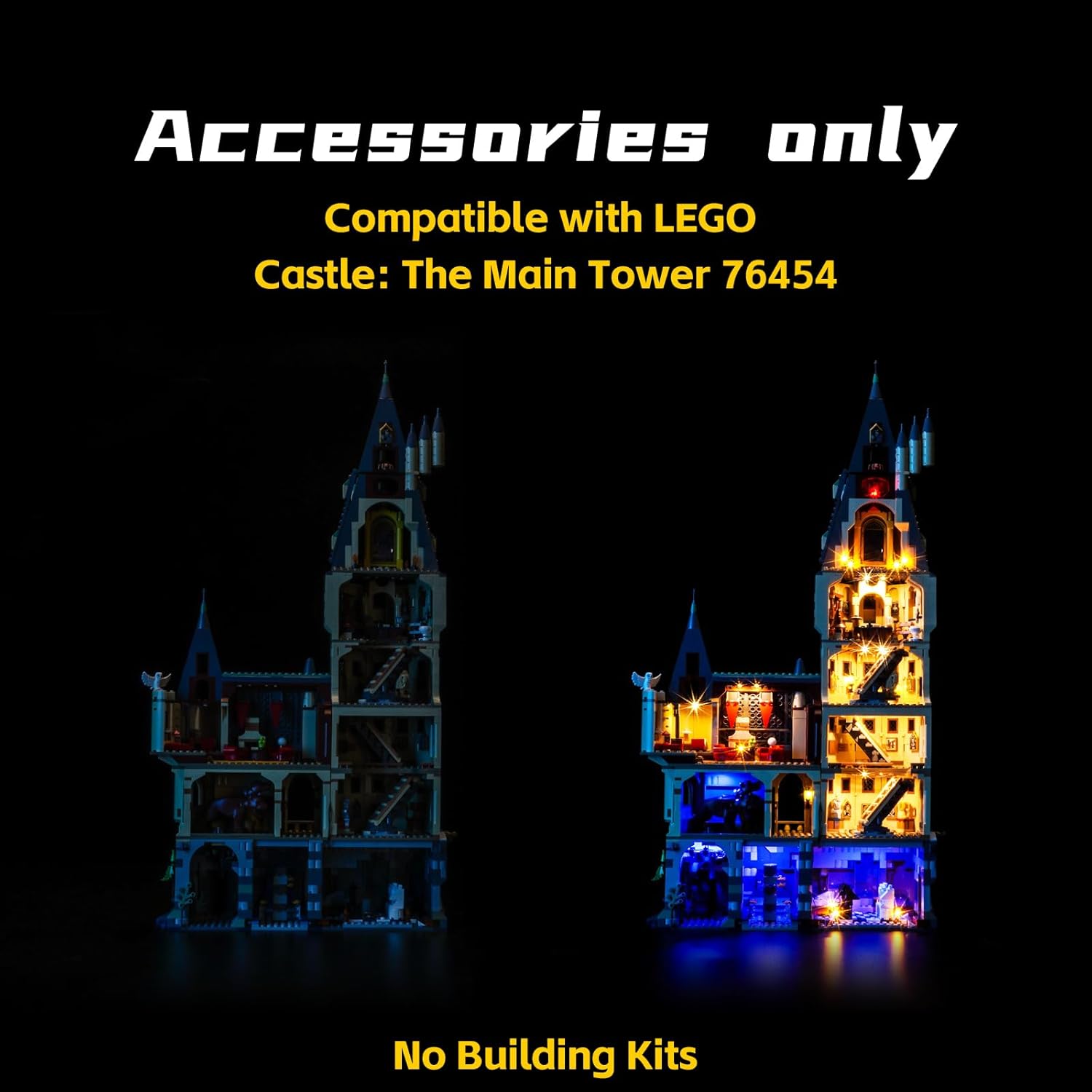 BrickBling LED Lights Only Compatible with Lego Castle: The Main Tower 76454 - Not Come with Model (Classic Version Light)