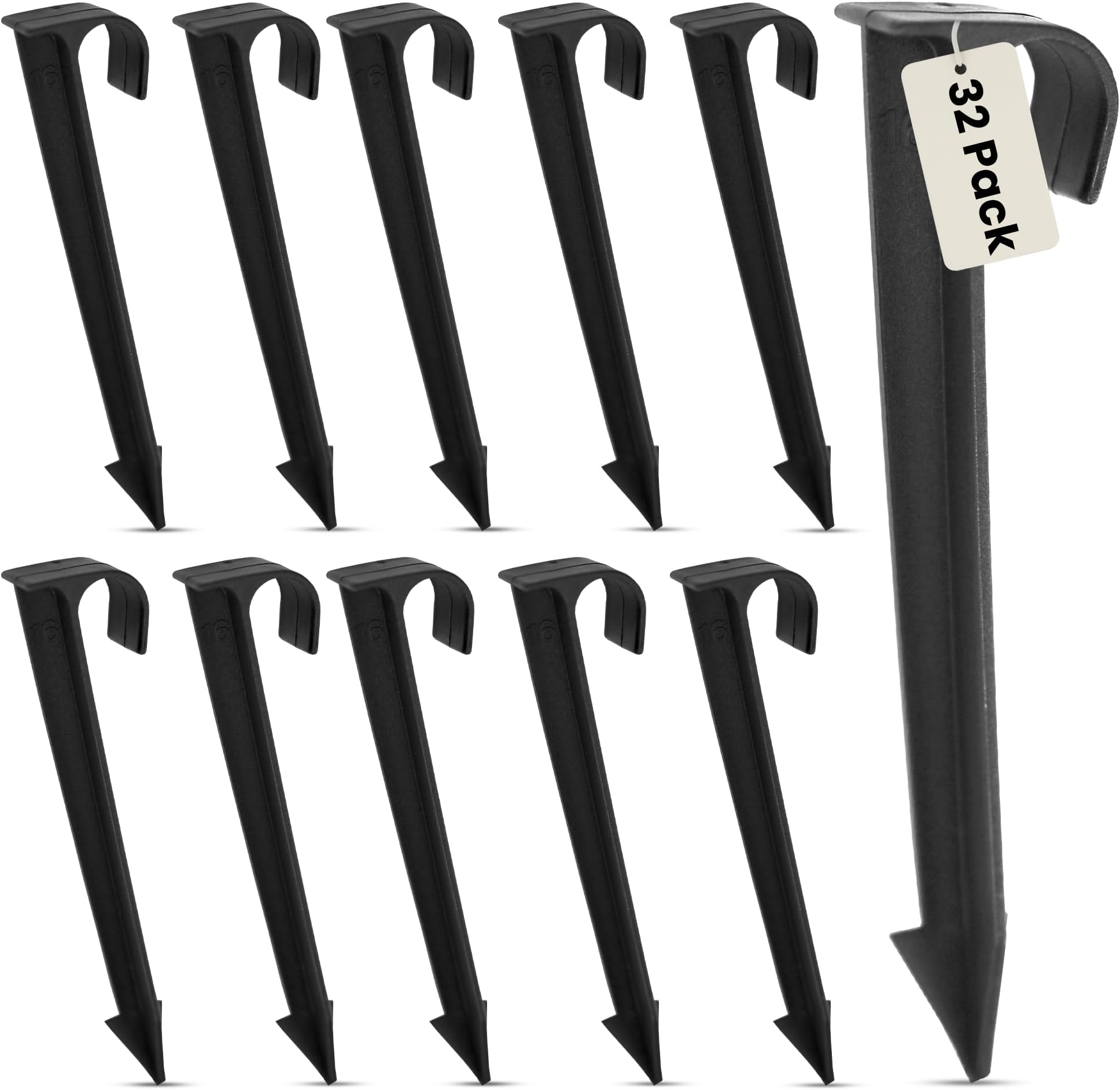 Harrier Hardware 1/2-Inch Irrigation Tubing Hold-Down Anchor Stakes, 1 x 6-Inch, 32-Pack for Garden Ground Securing Hoses