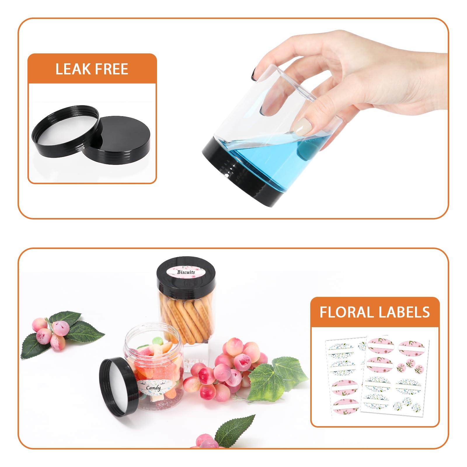 Tarros De Vidrio Hexagonal Transparente Con Tapas, 16 Onzas, Color Negro, Ideal Para Miel, Alimentos, Mermeladas, Especias, Paquete De 12 : Costa Rica