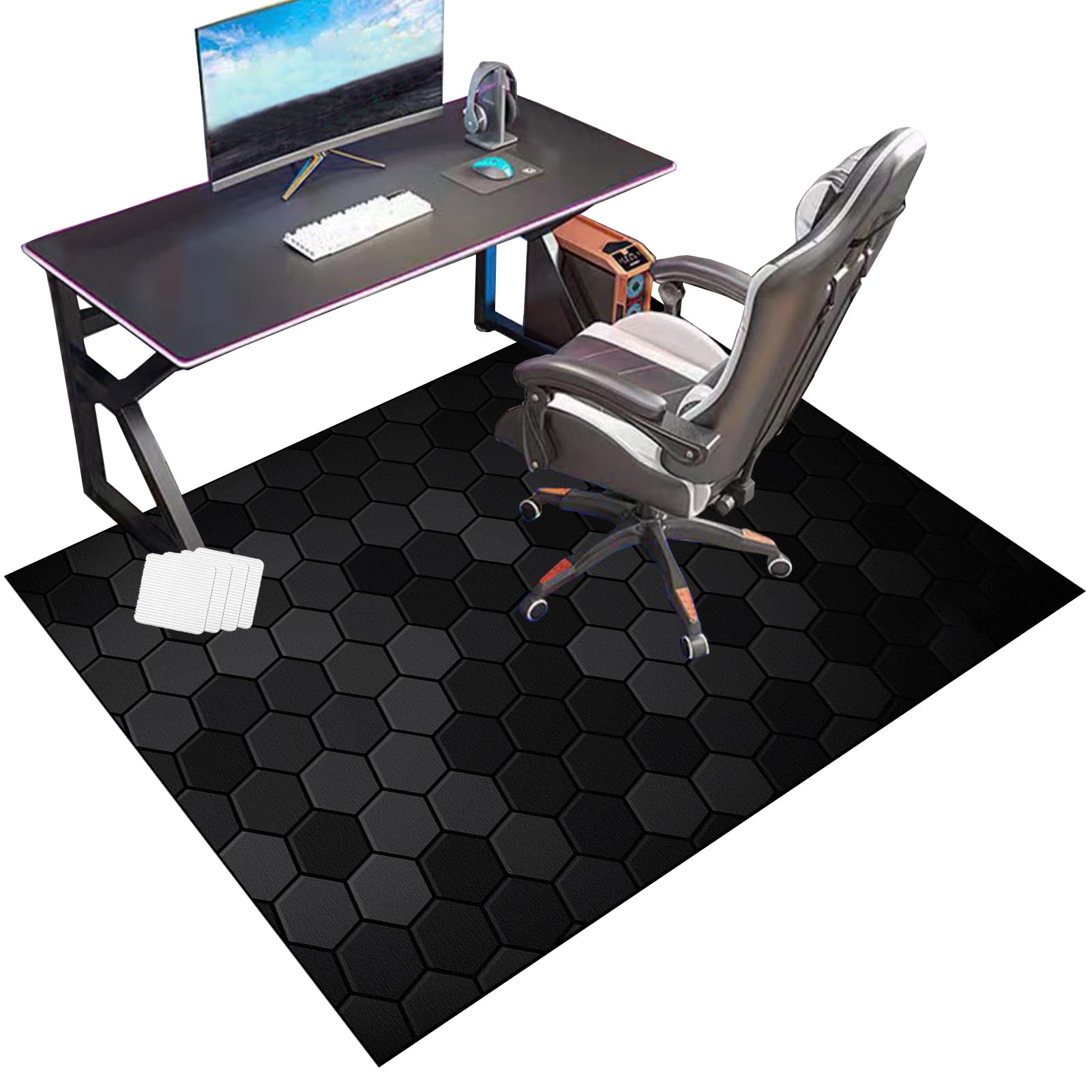 RxueSug Floor Protector Mat for Office Home Computer Gaming Chair Mat Carpet Protector Chair Mat Large Office Chair Mat for Hard Floor Non-slip Desk Chair Mat for Carpet Floors 100 x 140 cm