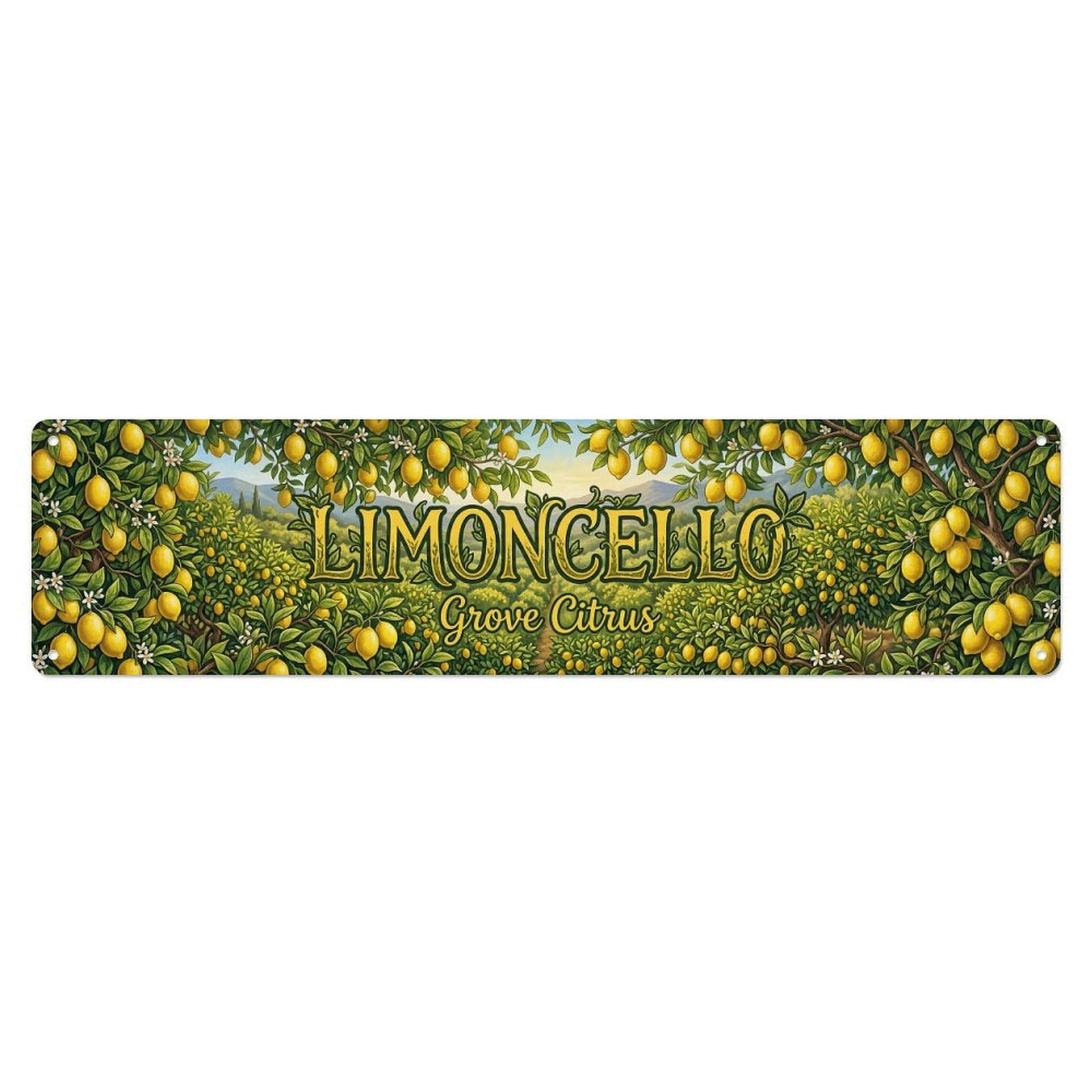 Gtthok Vintage Style Vintage Limoncello Grove Italian Citrus Metal Tin Sign Plaque Wall Decor For Cafe, Club, Garden Metal Poster 4X16inch