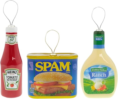 Miniatura 1 de Ruz Fun Food Heinz - Juego de adornos navideños de ketchup, spam y rancho del valle oculto, decoración de árbol para interiores y exteriores,