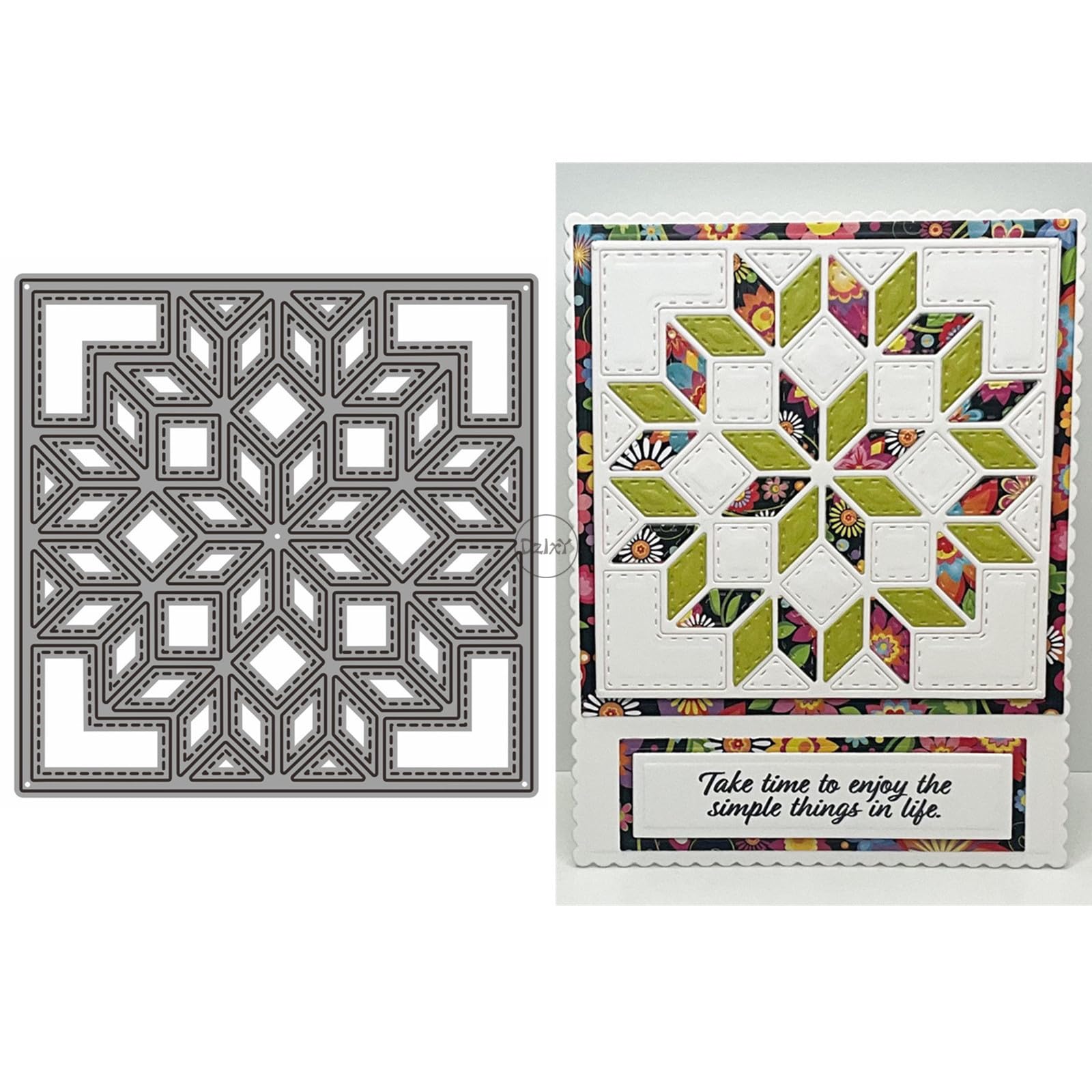 DzIxY Diamond Flower Pattern Background Plate Metal Cutting Dies for Card Making Kit Embossing Paper Die Cuts Set Scrapbook Stencils Supplies Machine Templates