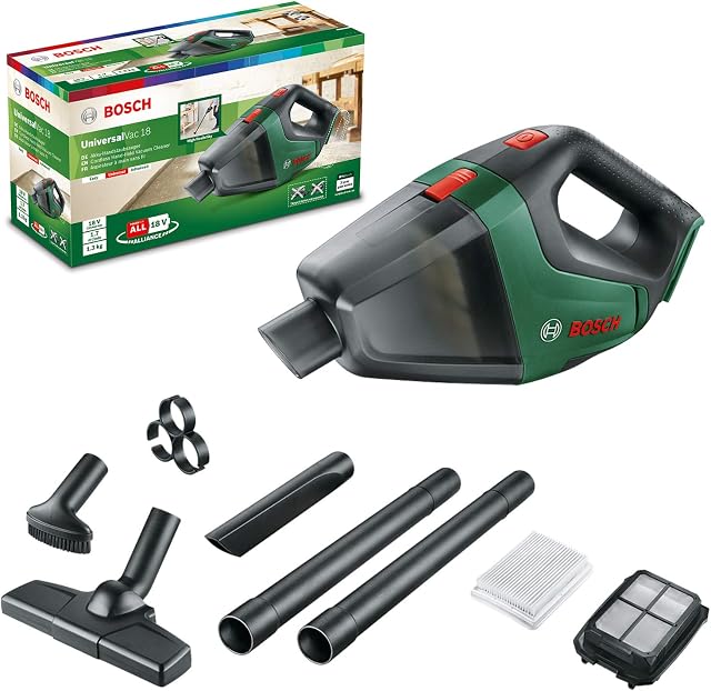 Bosch Home and Garden Cordless Vacuum Cleaner UniversalVac 18 (without battery, 18 Volt system, in carton packaging)