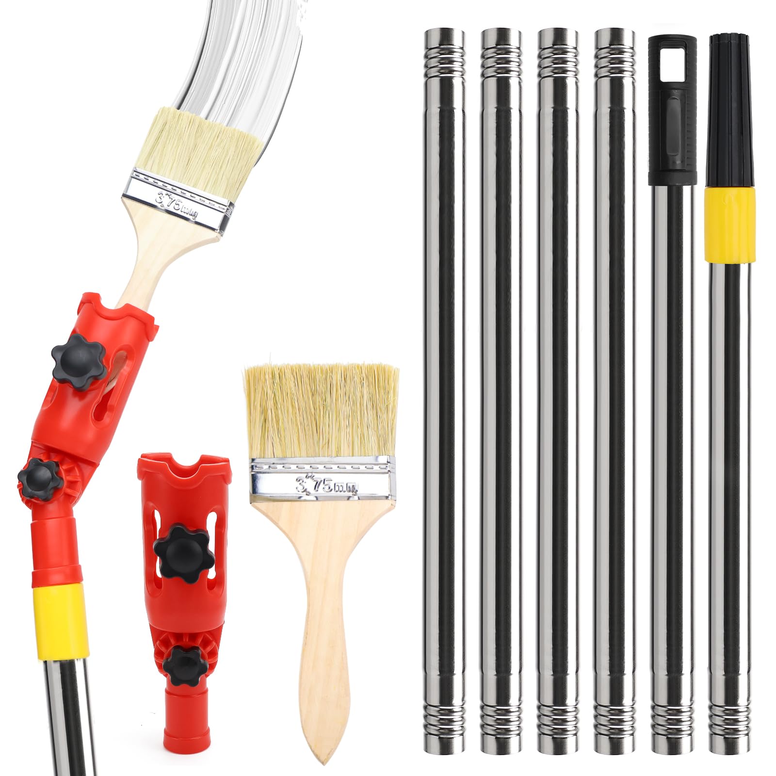 1,7 m Mehrwinkel-Pinselverlängerung, Farbroller Verlängerungsstange, Halterung für Hand-Malerwerkzeug-Verlängerung, Geeignet für Decken (1.7M Set)