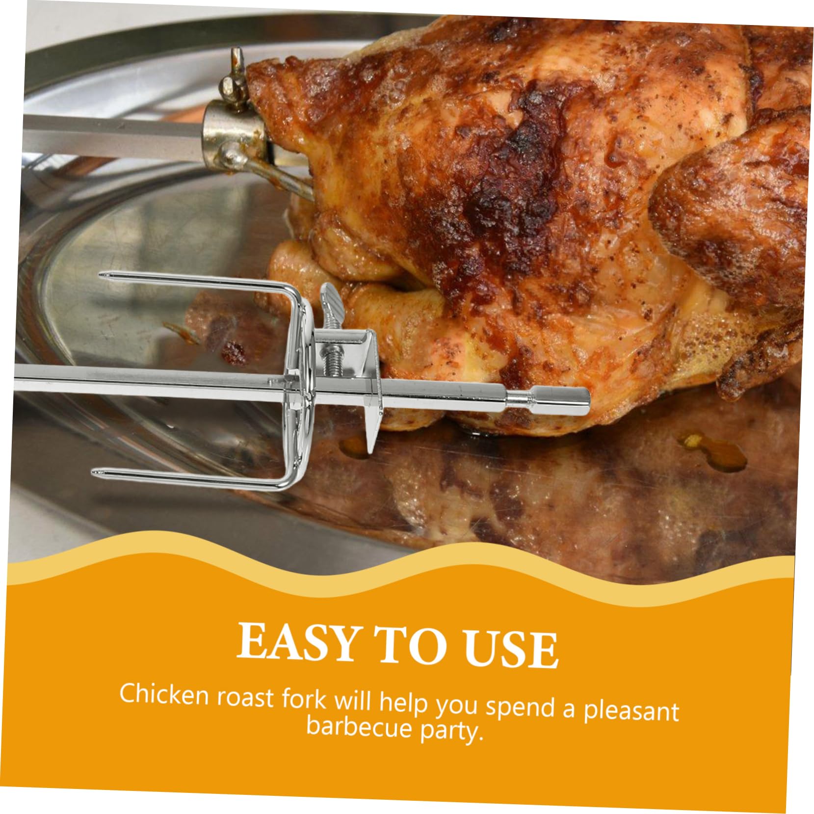 SUPVOX Fourchette à Rôtir Poulet Inoxydable Avec Tiges - Ustensile Rotisserie Idéal Pour Barbecue Rotatif, Four à Air Chaud Et Grill Extérieur