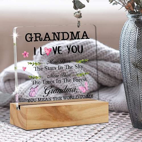 Miniatura 5 de Letrero de acrílico con texto en inglés Best Grandma Gifts I Love You More Than the Stars in the Sky Sayings