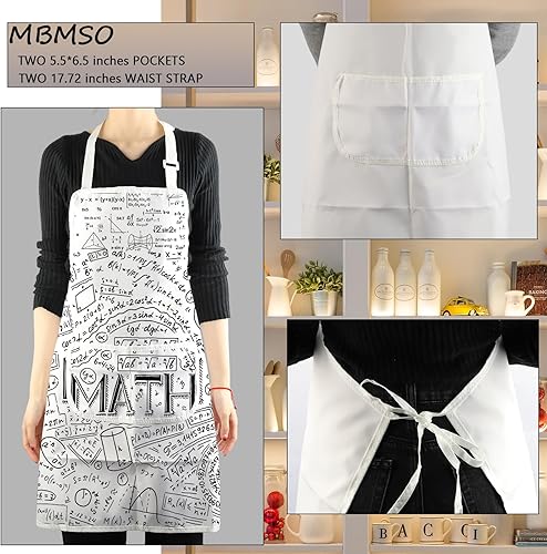 Miniatura 3 de MBMSO Delantal de matemáticas, regalos para profesores de matemáticas, delantal de matemáticas, regalos de matemáticas para amantes de las