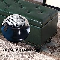 Vista 7 de Otomana de almacenamiento, banco de entrada con botones de piel sintética con almacenamiento, taburete para cambiar zapatos, baúl de juguete