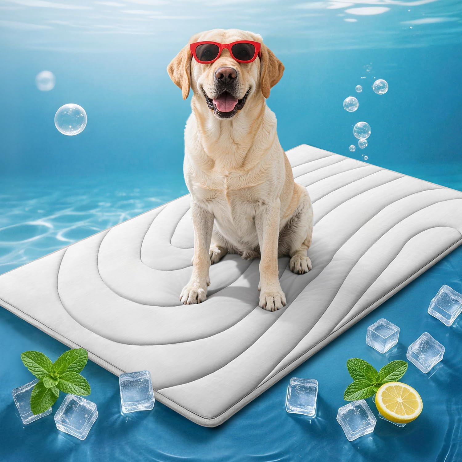 Photo 1 of Babygreat Cooling Mat for Dogs, 59" x 40" Self-Cooling Dog Bed with Arc-Chill Technology 3.0, Non-Slip Washable Pet Cooling Pad for X-Large Dogs, Indoor Outdoor Kennel Floor Use - Grey
