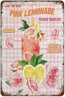 YoyaVex Vintage Lemonade Summer Lemons Metal Sign 12x8 Inch Rust Bath Wall Decor Home Kitchen Bar Pub Garden Poster