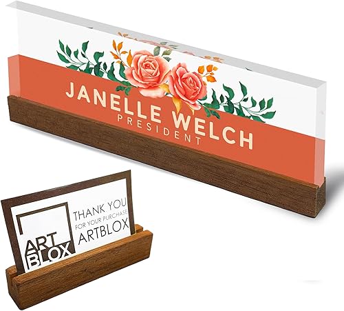 Miniatura 12 de ARTBLOX | Placas de nombre personalizadas para escritorio, decoración de oficina ideal para hombres y mujeres, placa de nombre de escritorio de