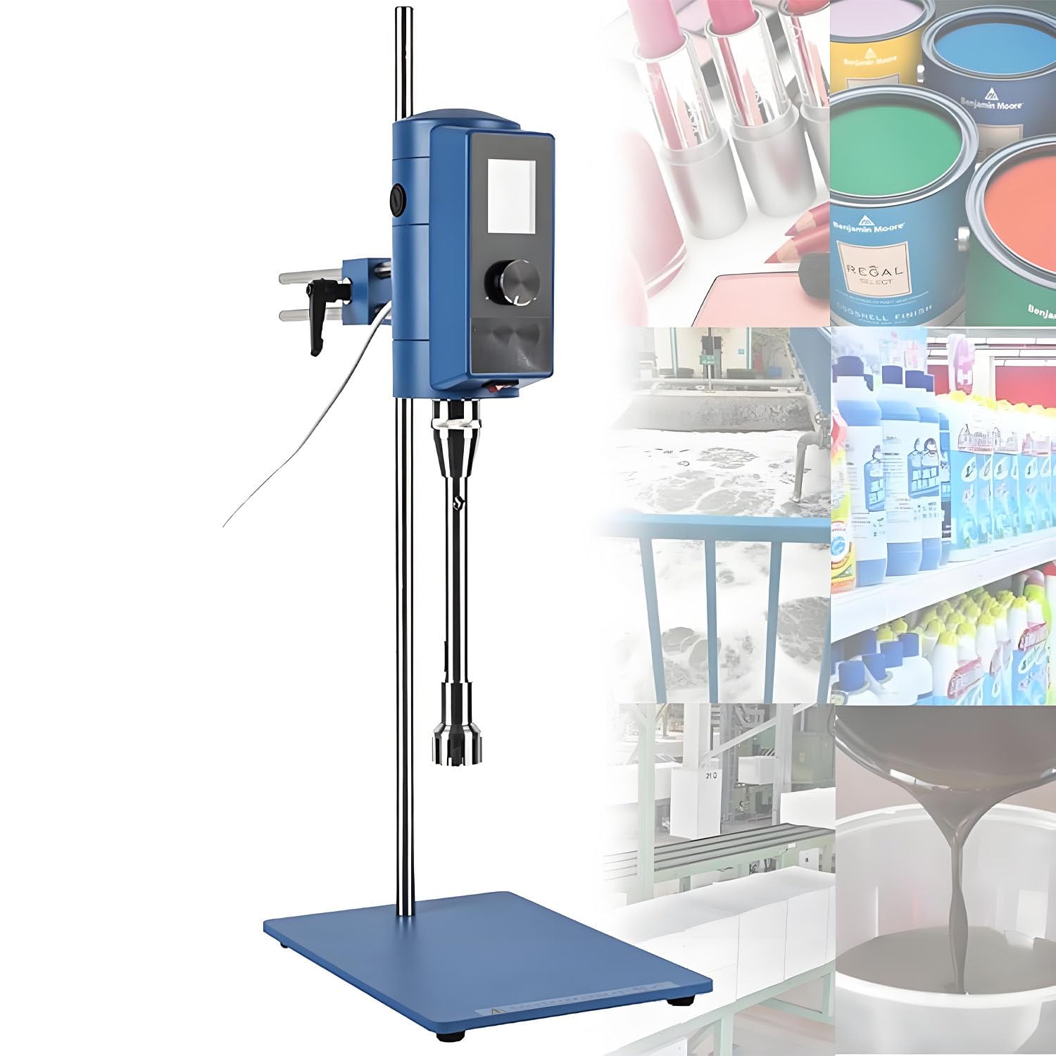 GLBMXDD High Speed Dispersing Homogenizer, Laboratory Disperser Emulsifier Stainless Steel Work Head, Speed ​​Adjustable 2000-28000RPM High Shear Mixer for Lab, Emulsion, Cell Dispersion 50F