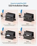 MacBook Station d'accueil Dual Monitor, Vertical Mac Ordinateur portable Station Dock Stand avec 2 HDMI 4K@60Hz, USB A/C 10Gbps, PD, Ethernet, SD/TF, Compatible avec MacBook Pro Air M3 M4 M5