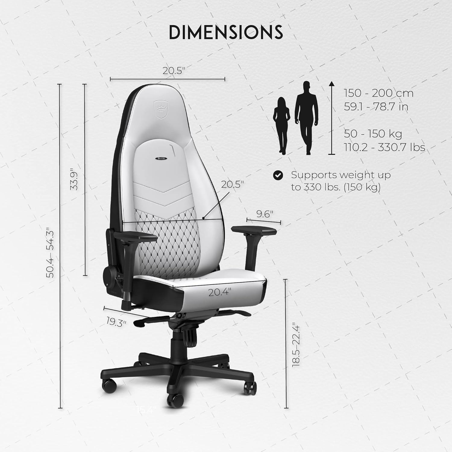 Faux Leather Noblechairs Icon White Noblechairs ICON Gaming