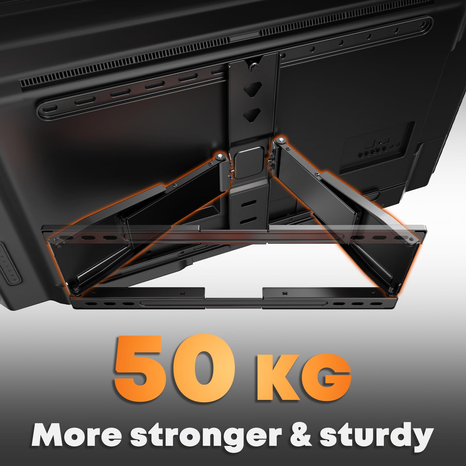 Supporto da Parete per TV da 43–90 Pollici fino a 50kg, Staffa TV Full Motion Robusta con Profilo 1,96cm, Gestione Cavi Max VESA 400x400mm