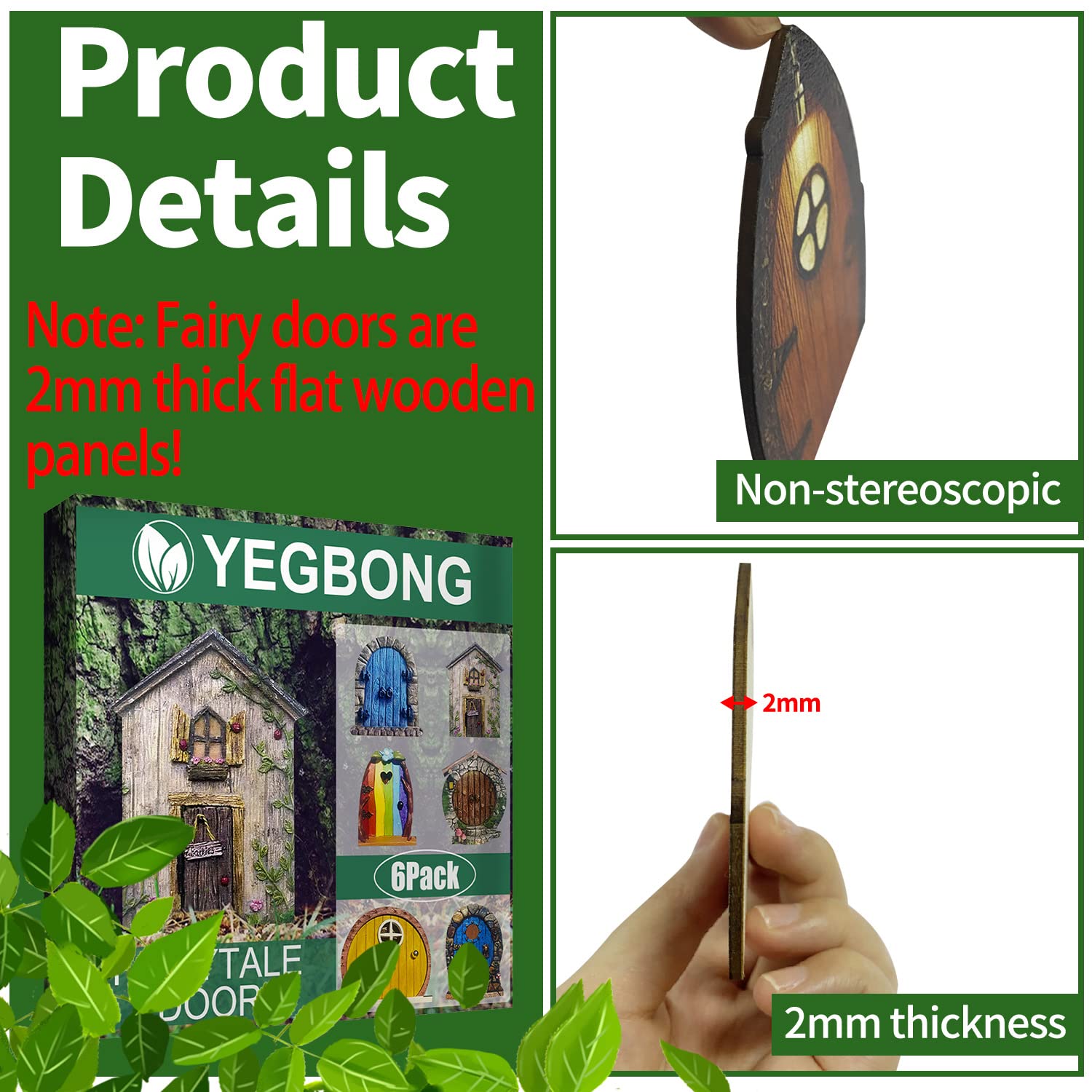TYXHXTF 4 Pezzi Porta Delle Fate, 3D Porte In Miniatura - Foto 10