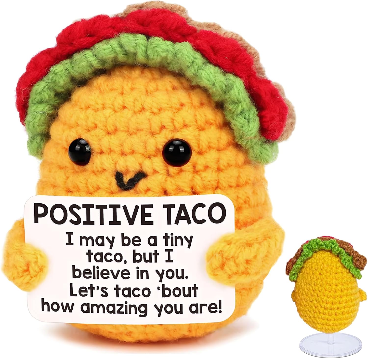 Positive Crochet Animals,Inspirational Birthday Gifts Funny Gift for Women.Thank You Gifts for Teacher, Coworker, Mom, Sister, Best Friend,Mother’s Day, Birthday Gift (S Corn)