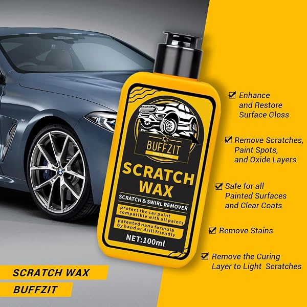 BUFFZIT Car Scratch Remover for Vehicles, Scratch Repair Wax, Rubbing & Polishing Compound, Easily Removes Surface Scratches, Effectively Reduces Swirl Marks for Cars and Other Vehicles, 3.4oz/100ml - 4