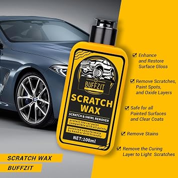 Car Scratch Remover for Vehicles, Scratch Repair Wax, Rubbing & Polishing Compound, Easily Removes Surface Scratches, Effectively Reduces Swirl Marks for Cars and Other Vehicles, 3.4oz/100ml