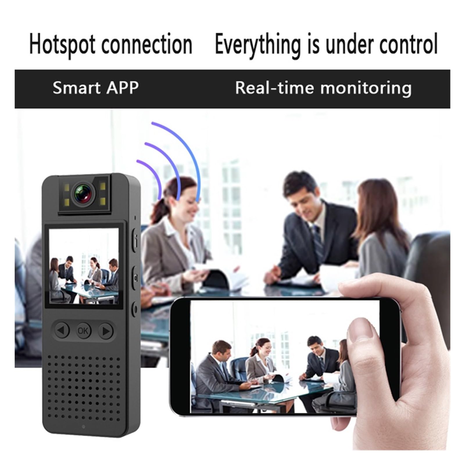 1080P Wireless Mini Body Action Camera Wifi Hotspot Videocamera Schermo LCD A Infrarossi DVR Audio Video Bike Bicicletta Registratore DV Cattura I Dettagli Con Nitidezza(With 32GB TF Card)