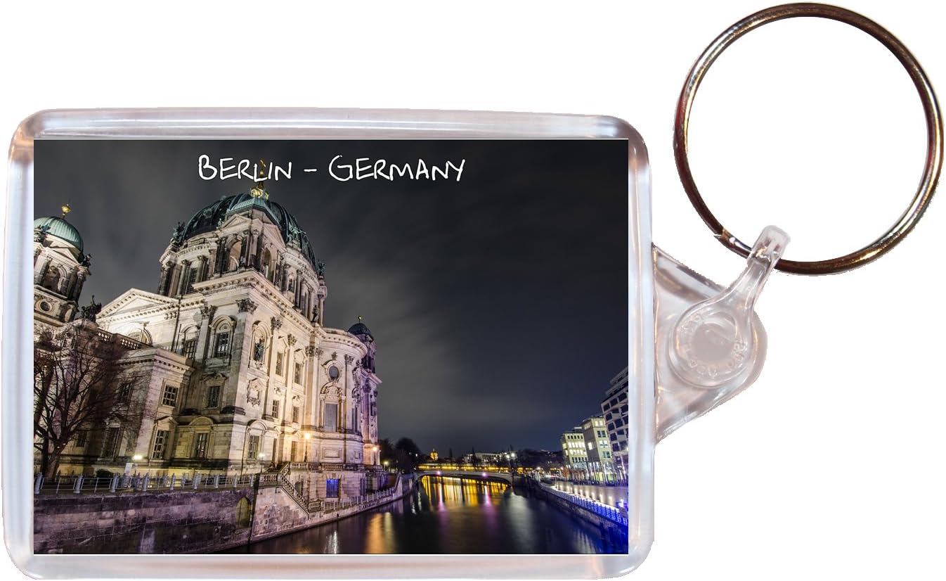 Baked Bean StoreBerlin - Germany - Double Sided Large Keyring Name Tag Key Ring Chain Fob Novelty Gift/Present