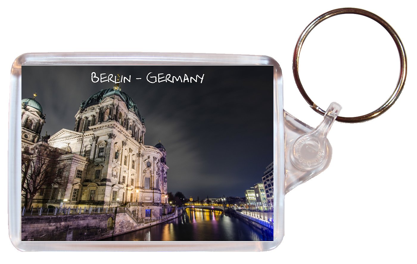 Baked Bean StoreBerlin - Germany - Double Sided Large Keyring Name Tag Key Ring Chain Fob Novelty Gift/Present