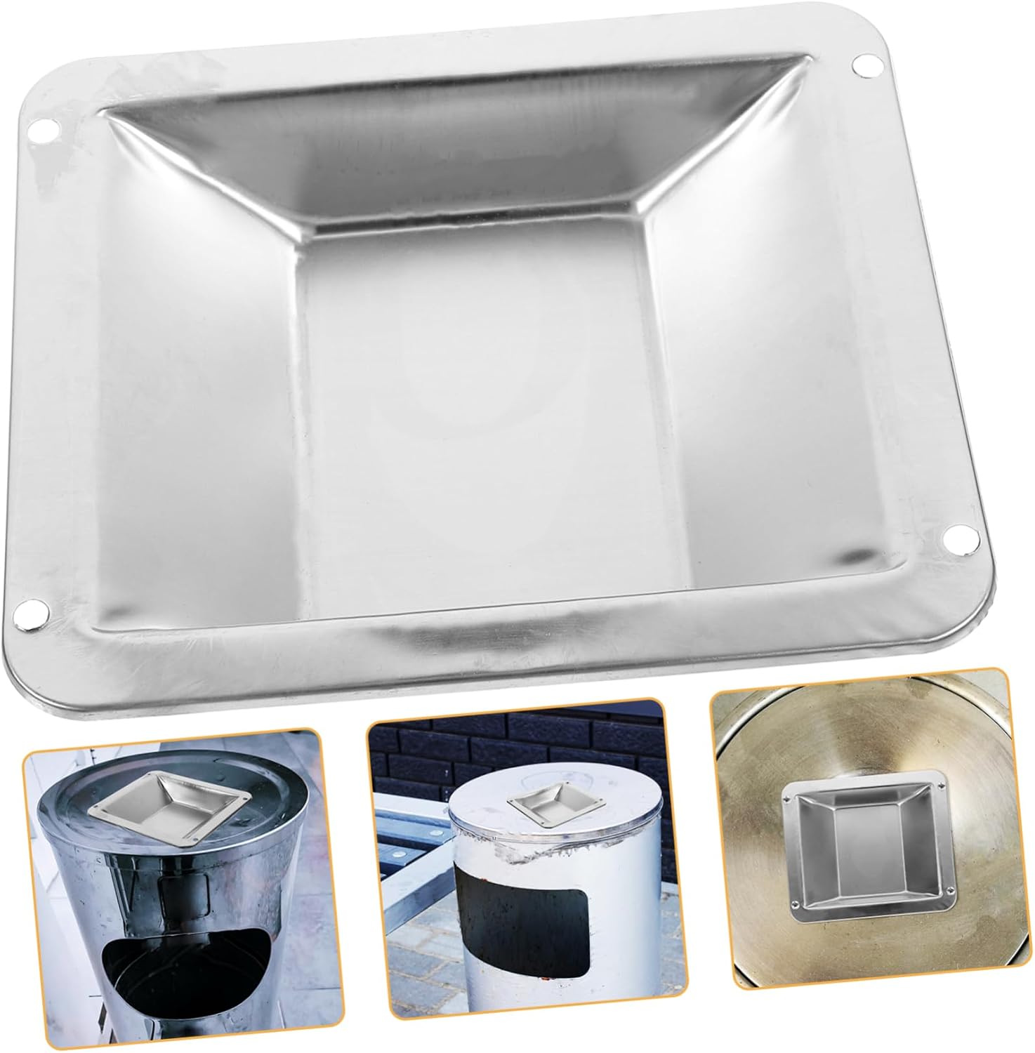 Unomor 5pcs Outdoor Ash Holder Square Ashtray for Butts Weatherproof Trash Can for Patio and Balcony Easy Waste Sorting and Minimal Maintenance