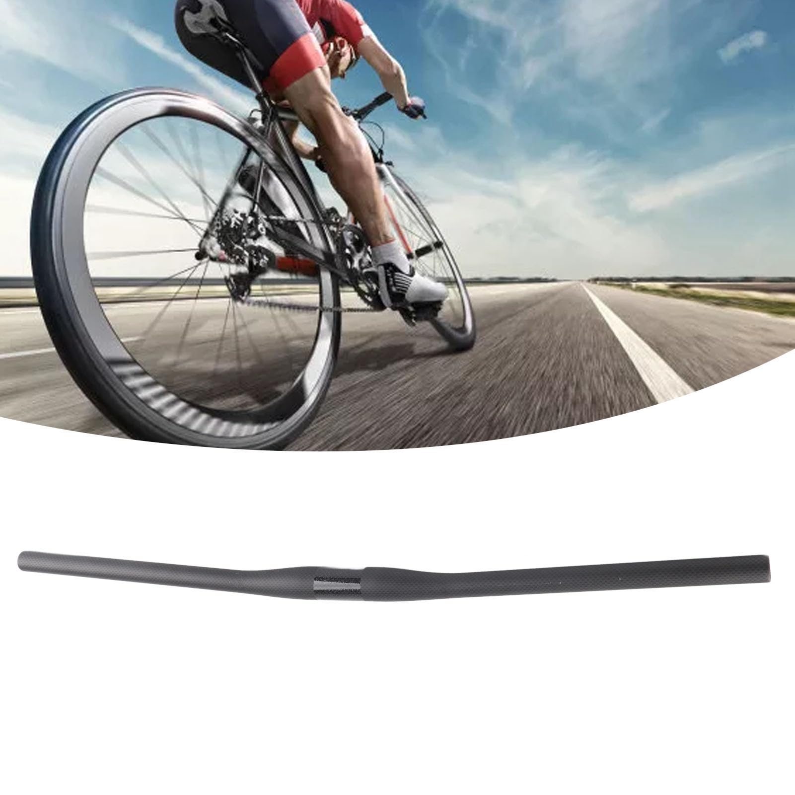 Manubrio per Bici 3K Barra Piatta Dritta in Fibra di Carbonio Nera Opaca Accessori per Bici Leggeri e Resistenti per da Strada Mountain Bike