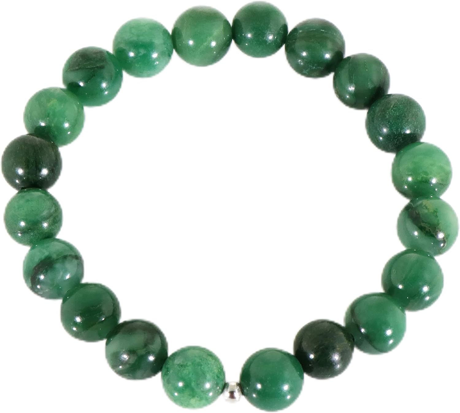 NirvanaIN Genuine African Jade Beads Bracelet, Jade Beads Bracelet, African Jade Gemstone Jewelry, Jade Gemstone Stretch Bracelet, Beaded Bracelet