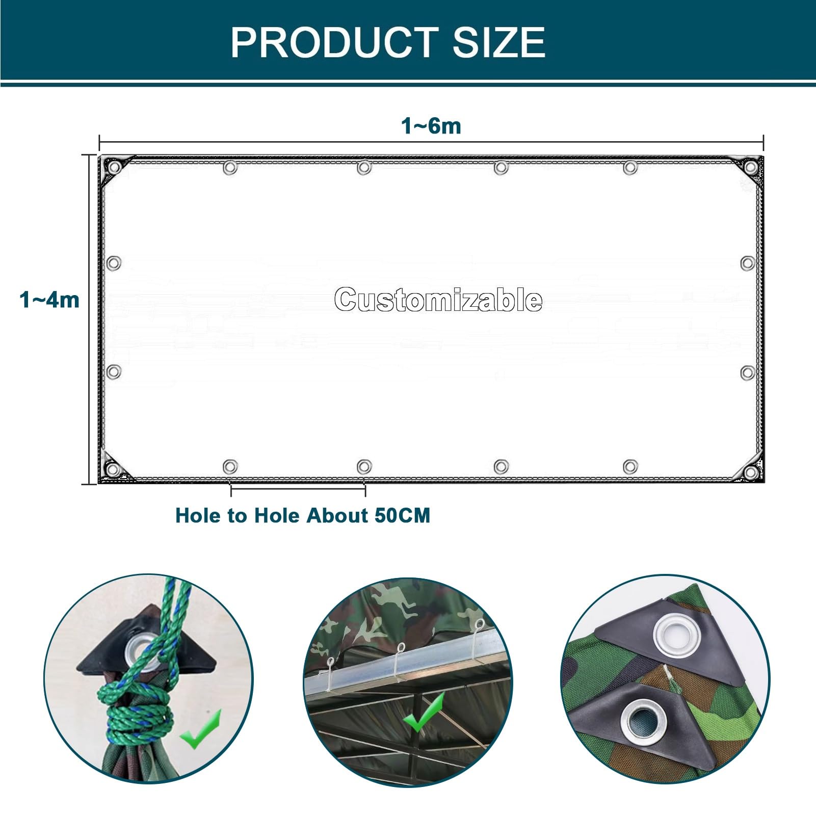 Green Camouflage Tarpaulin Waterproof Heavy Duty 1x1.5m 1x2m 1.2x1.5m 1.5x1.8m 1.8x2.4m 2x3m 3x4m Thick Tarp Cover For Outdoor Furniture Caravan Car(1.2x3m - View #8
