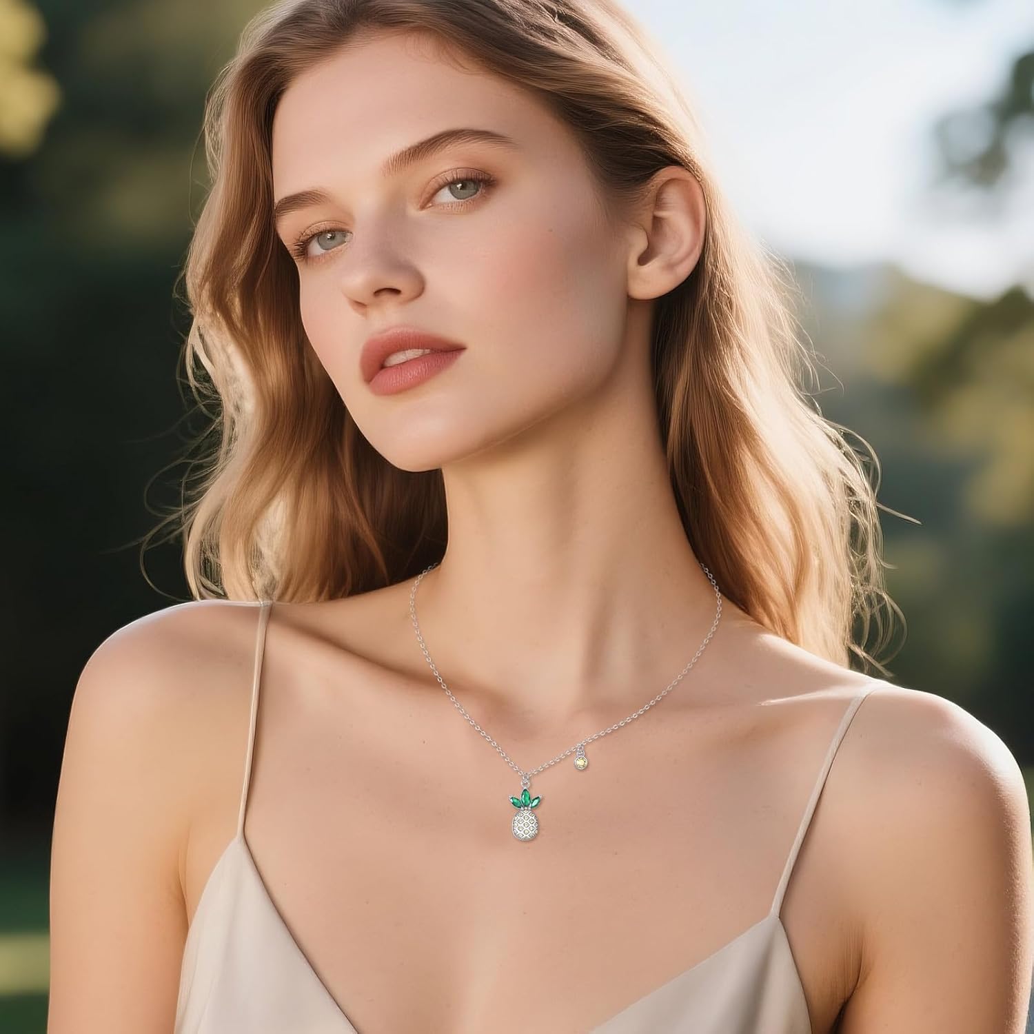 VONALA Pineapple Necklace 925 Sterling Silver Dainty Pineapple Pendant Necklace Hotwife Jewelry Gift for Women - Image 2