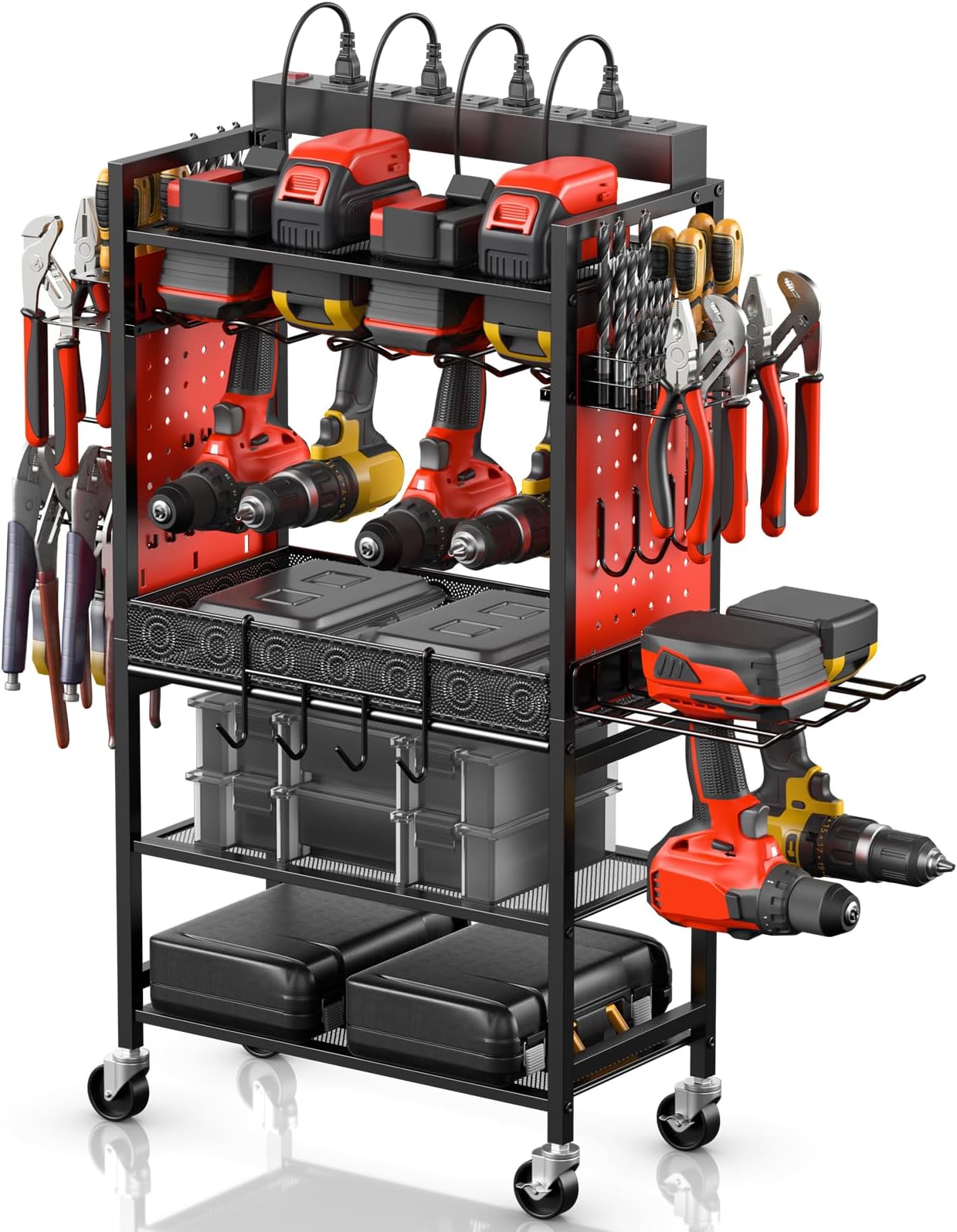 Amazon.com: CCCEI Garage Power Tools Organizer Cart with Charging ...