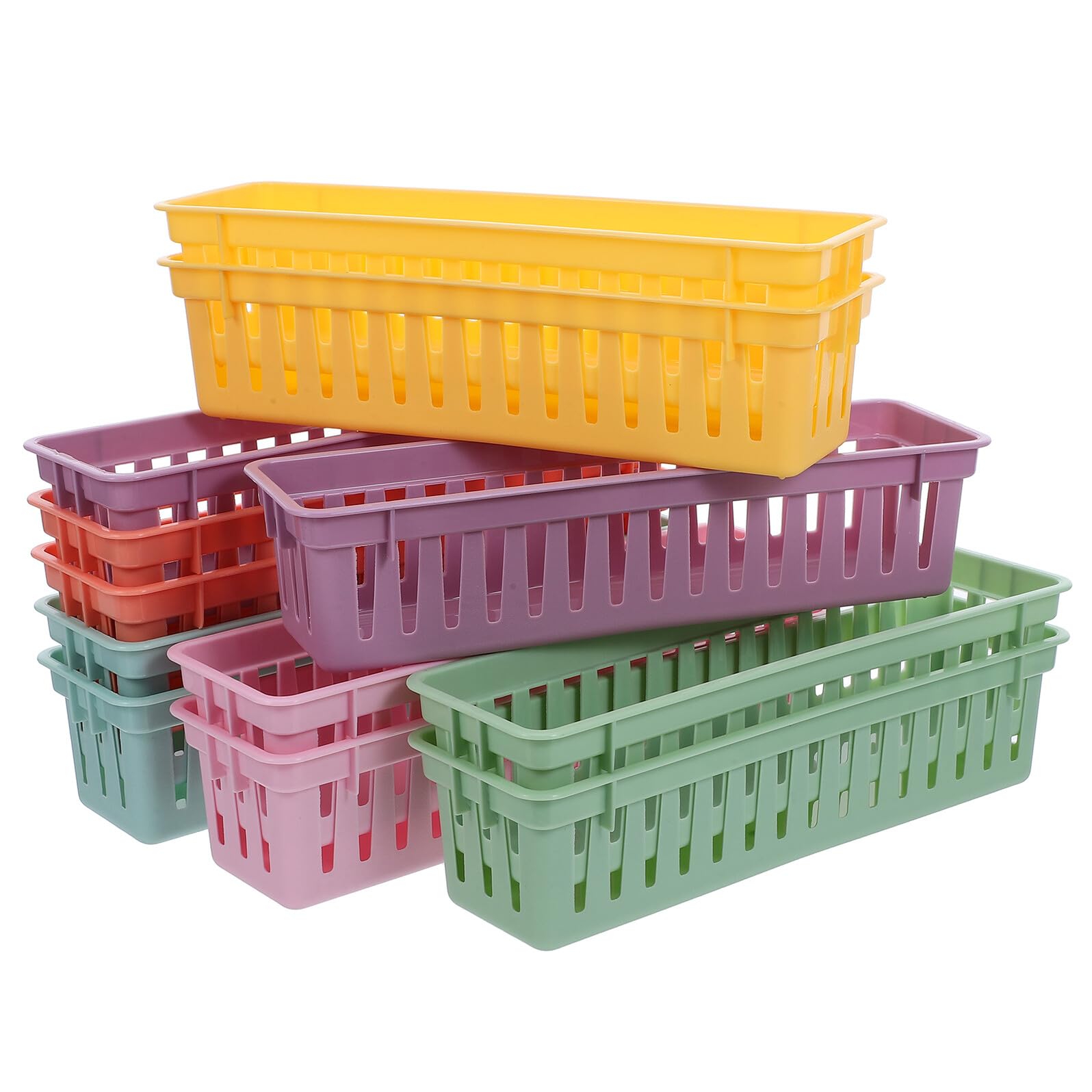 Alipis 12pezzi Vassoio Portapenne in Plastica Organizer Per Scrivania Studio Cestino Portapenne Colorato Contenitori Per Matite Da Classe Portaoggetti Per Cancelleria