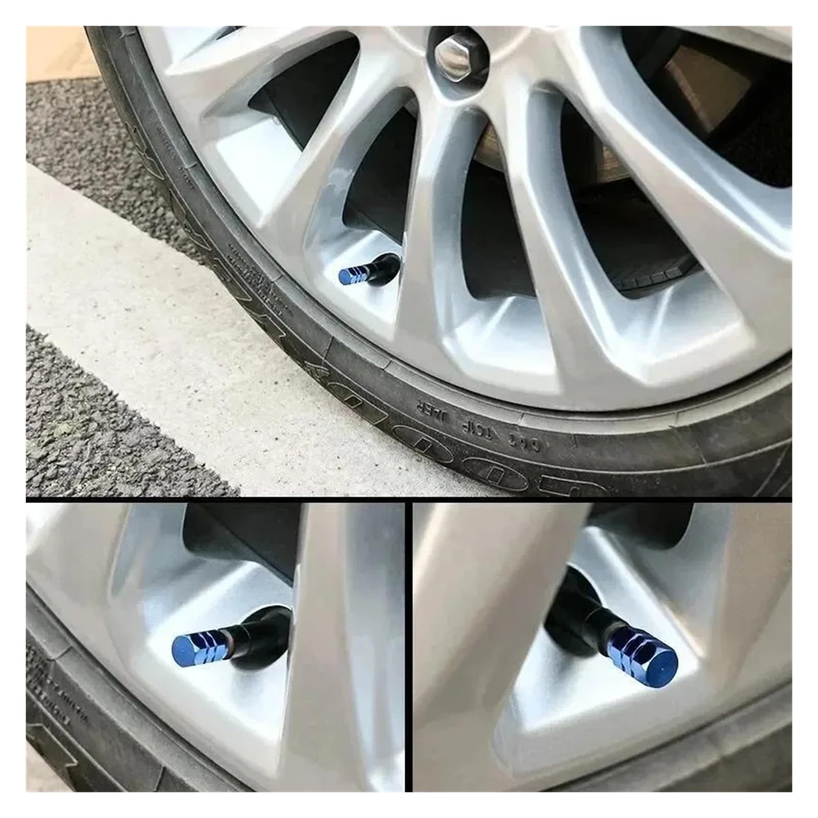 4 – 24 tapones de aluminio para válvulas de coche, a prueba de polvo, para camiones de motocicleta (morado 4 unidades)