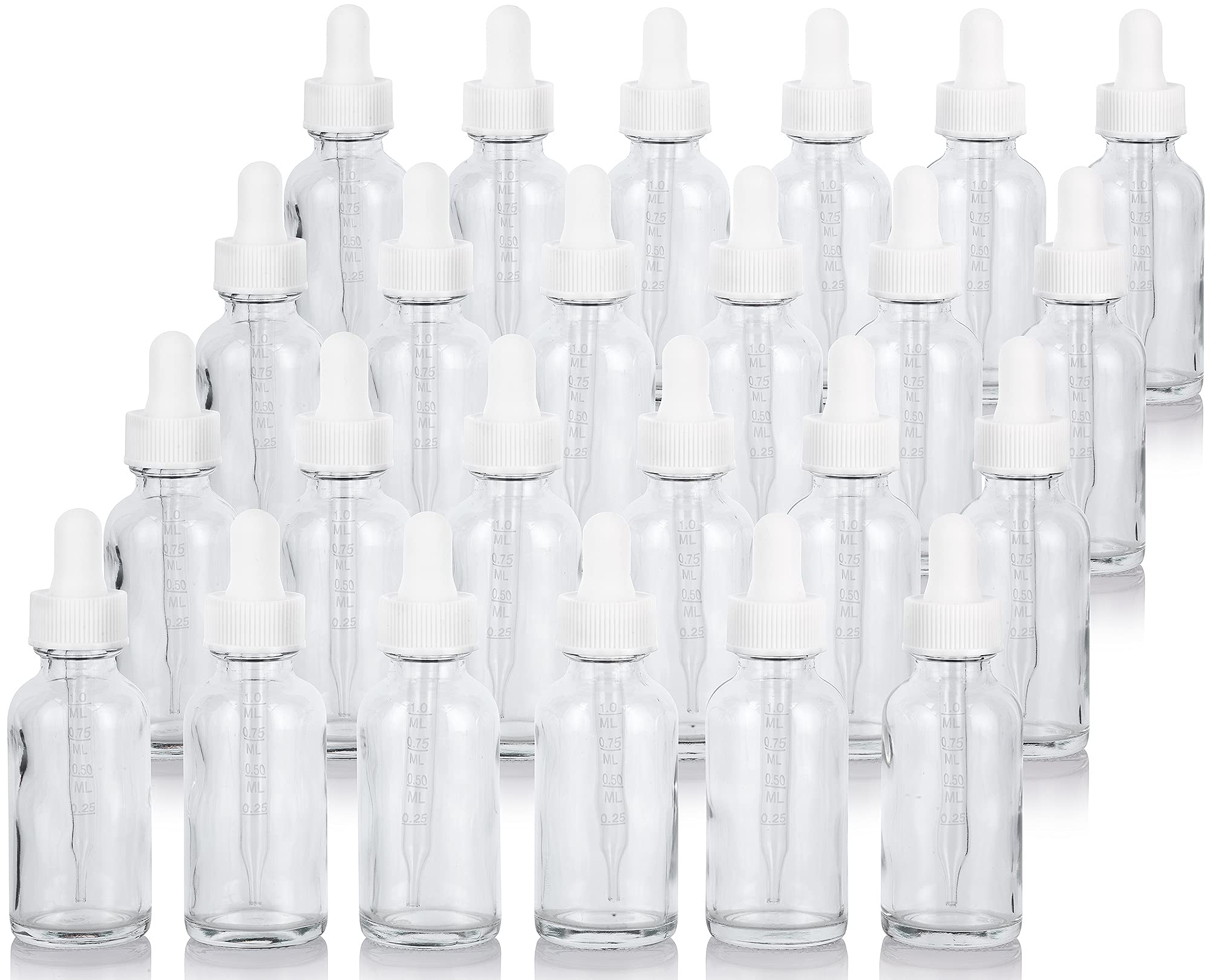 24 Stück Boston Flaschen Mit Glaspipette & Silbernem Deckel – 10,6 Cm, UV-Schutz, Für Öle & Aromen