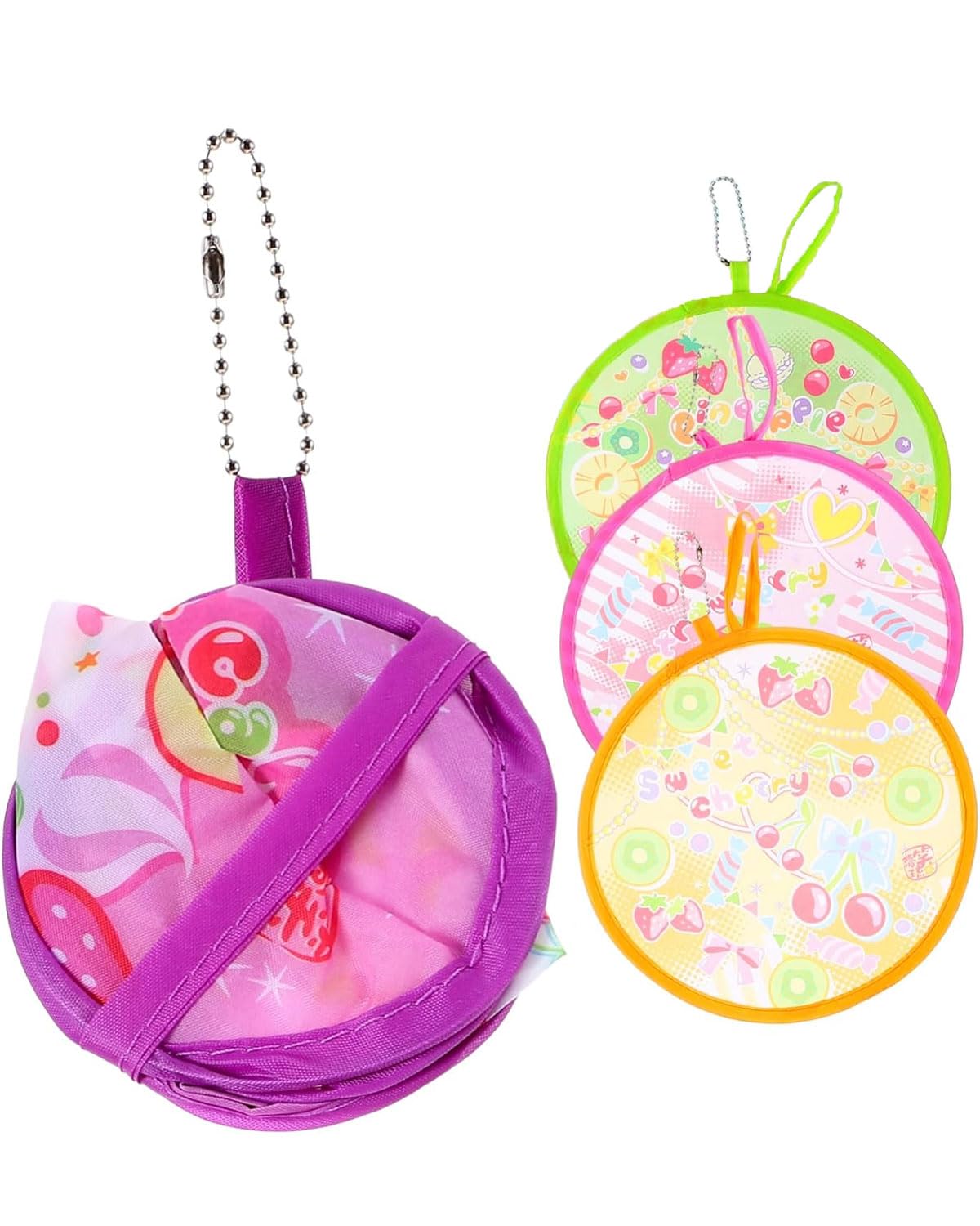 GWAWG 6 Stück Japanische Fächer Rund - Faltbare Handfächer In 6 Farben