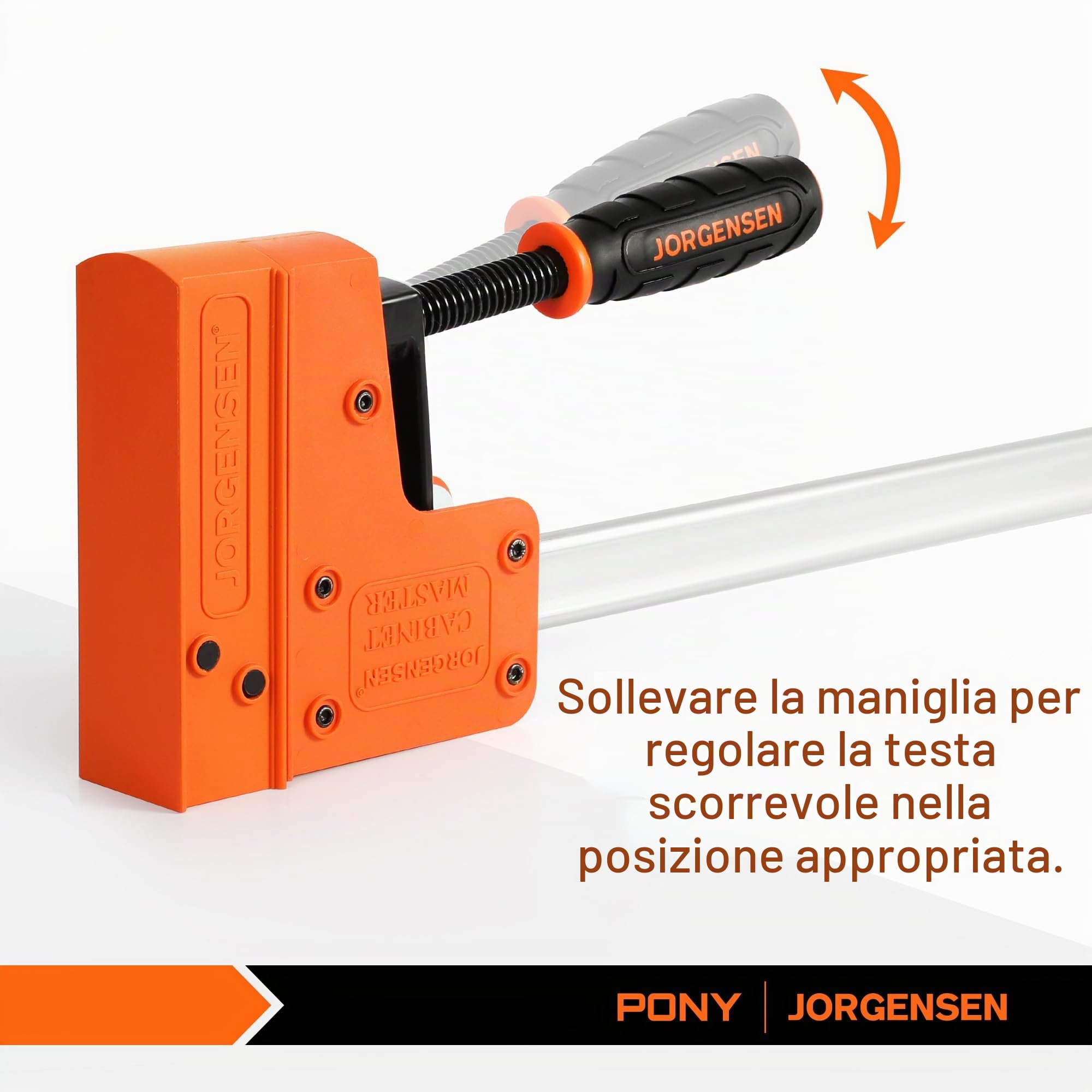 JORGENSEN Profi Morsetti da Falegname 2 Pezzi Serraggio 680 kg, 2-in-1 Set di Morsetti per Legno a sgancio rapido da 600mm, Morsetti a barra Fissaggio del Legno con una Sola Mano