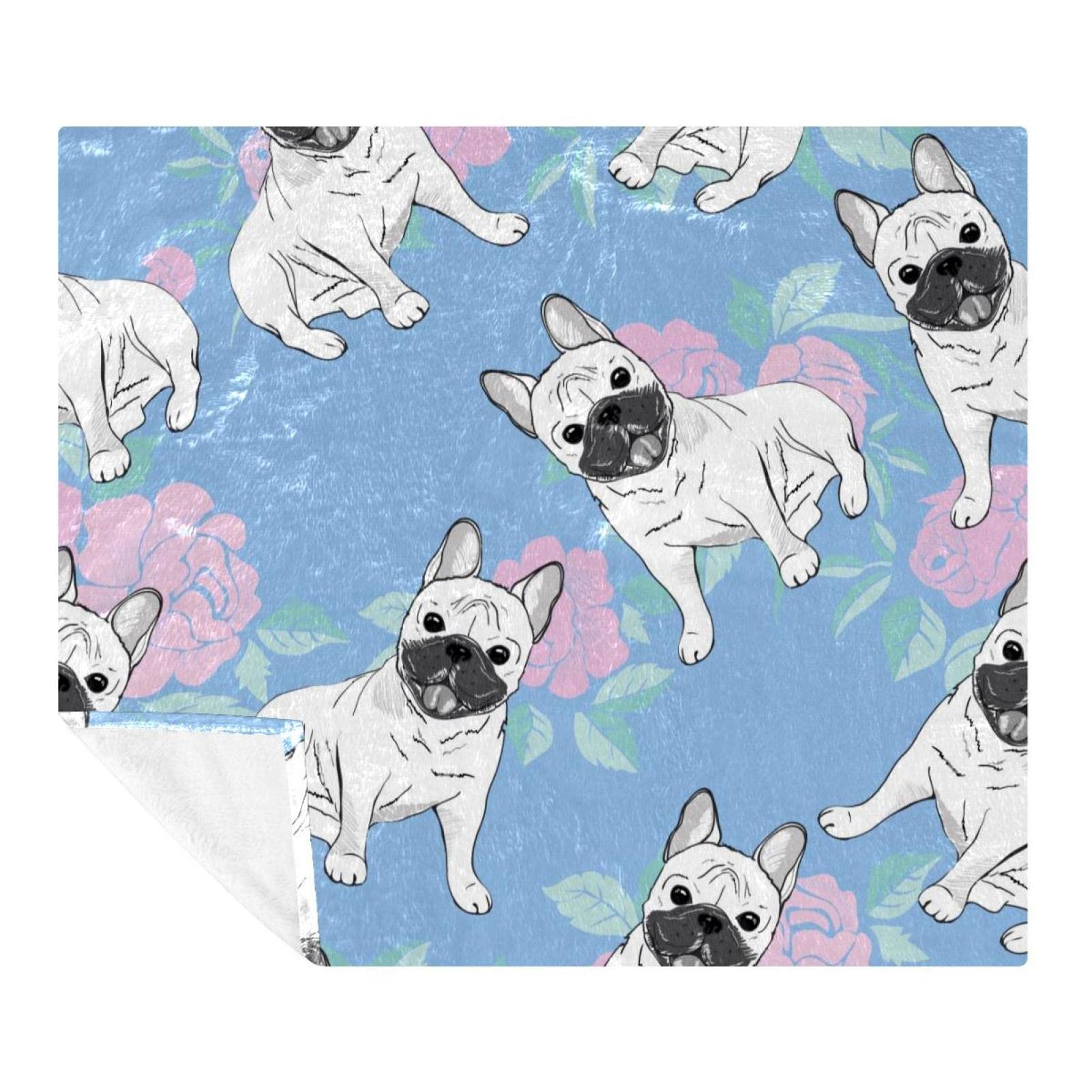Couverture de luxe super douce en polaire pour chien Motif rose