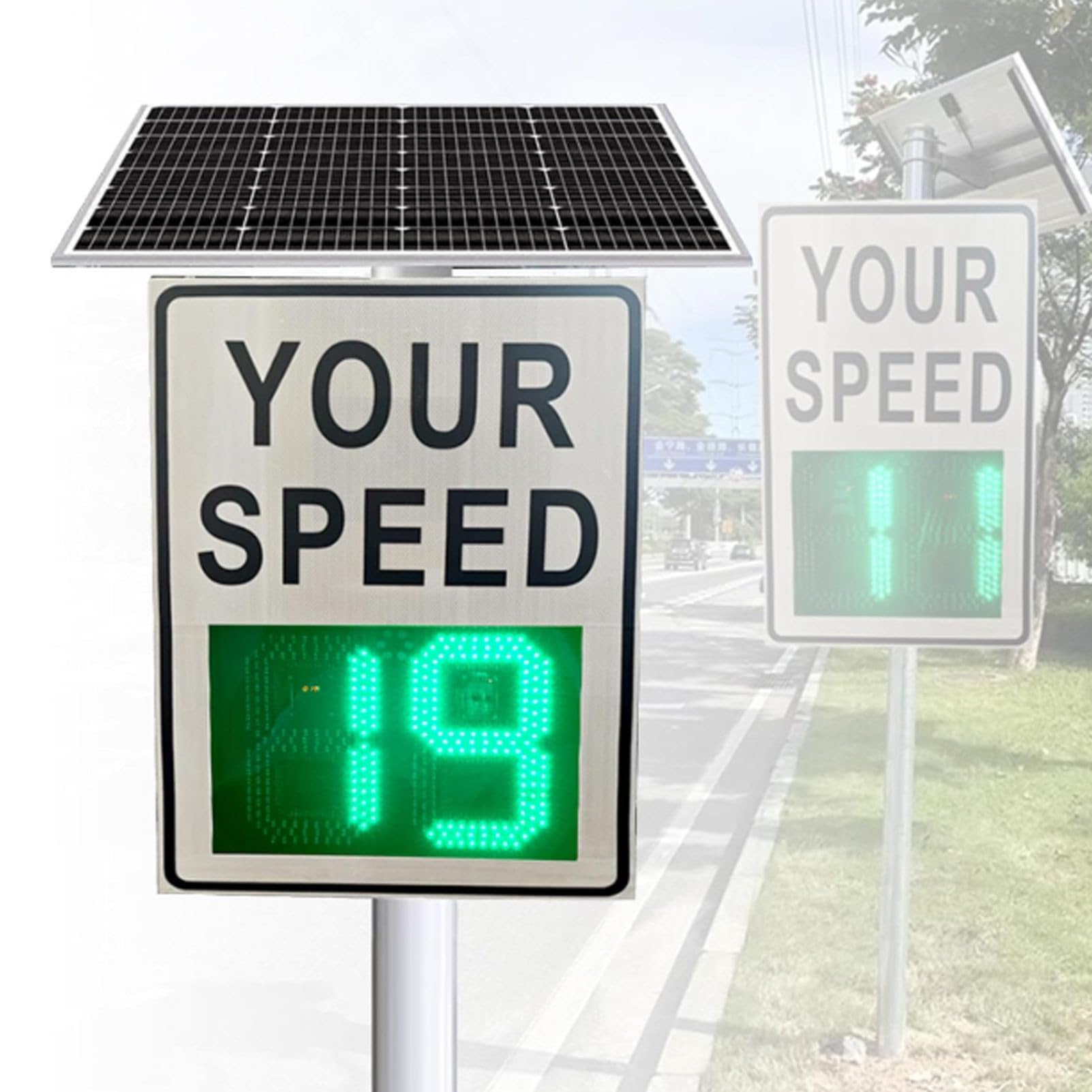 Señal de velocidad con radar solar para tráfico, pantalla LED inalámbrica con control remoto, alcance de detección de 200 metros, retroalimentación instantánea, resistente a la intemperie IP