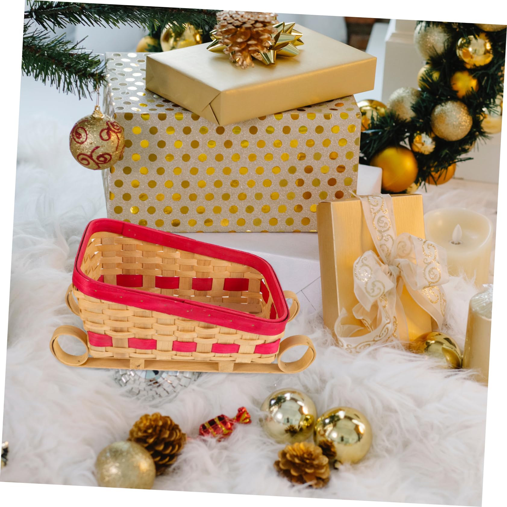 Amosfun 2St exquisiter Schlittenschmuck weihnachtlicher aufblasbarer schneemann Schlittenverzierung weihnachtsbasteln weihnachts basteln Weihnachtsschlittendekoration rot