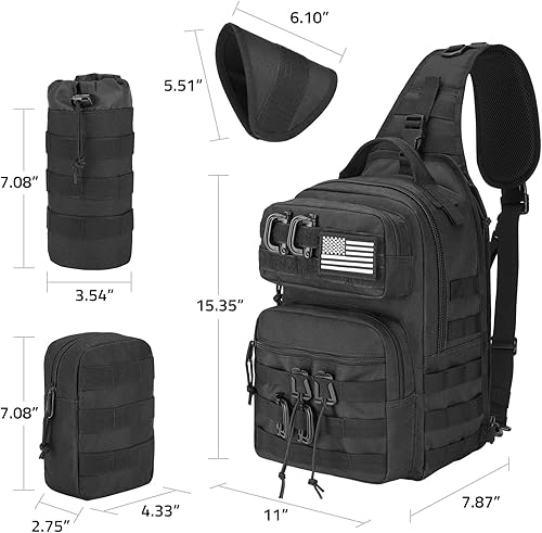Miniatura 2 de CVLIFE Mochila táctica para hombres, bolsa de hombro militar, bolsa de asalto militar Molle Army Assault Bolsa táctica desmontable con soporte para