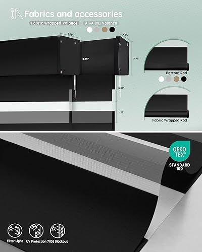 Miniatura 164 de Persianas de cebra motorizadas Yoolax compatibles con Alexa, persianas motorizadas con control remoto, persianas eléctricas inteligentes automáticas