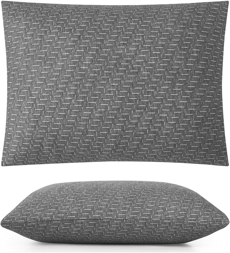 Memory Foam Travel Pillow, Compressible Medium Firm Camping Pillow with Breathable Case for Backpacking, Hiking, Planes, Cars（S）