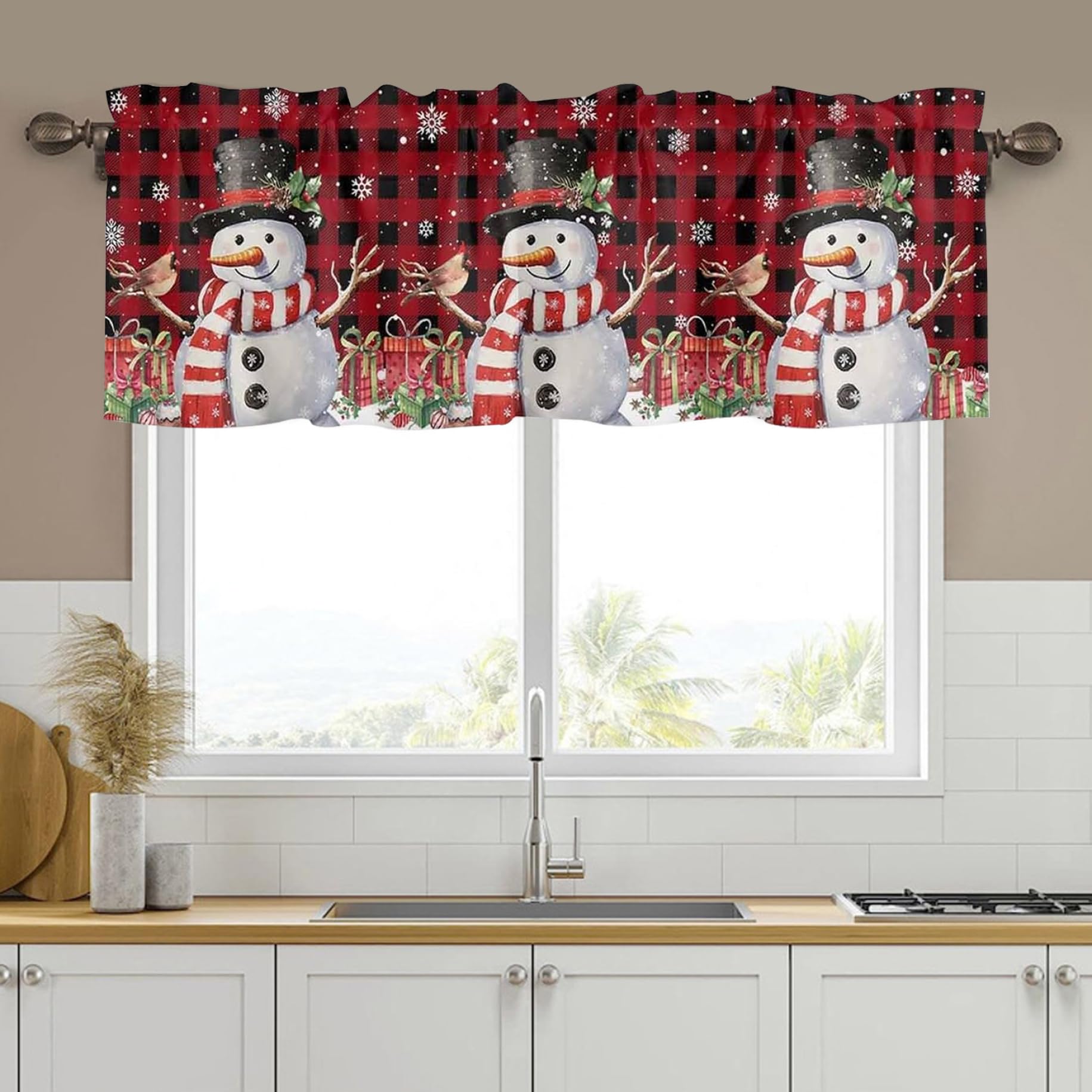 NICETOWN Lot De 2 Cantonnières Occultantes Pour Traitement De Fenêtre De Ferme - 132,1 X 45,7 Cm - Cantonnières Festonnées Pour Décoration De Fenêtre