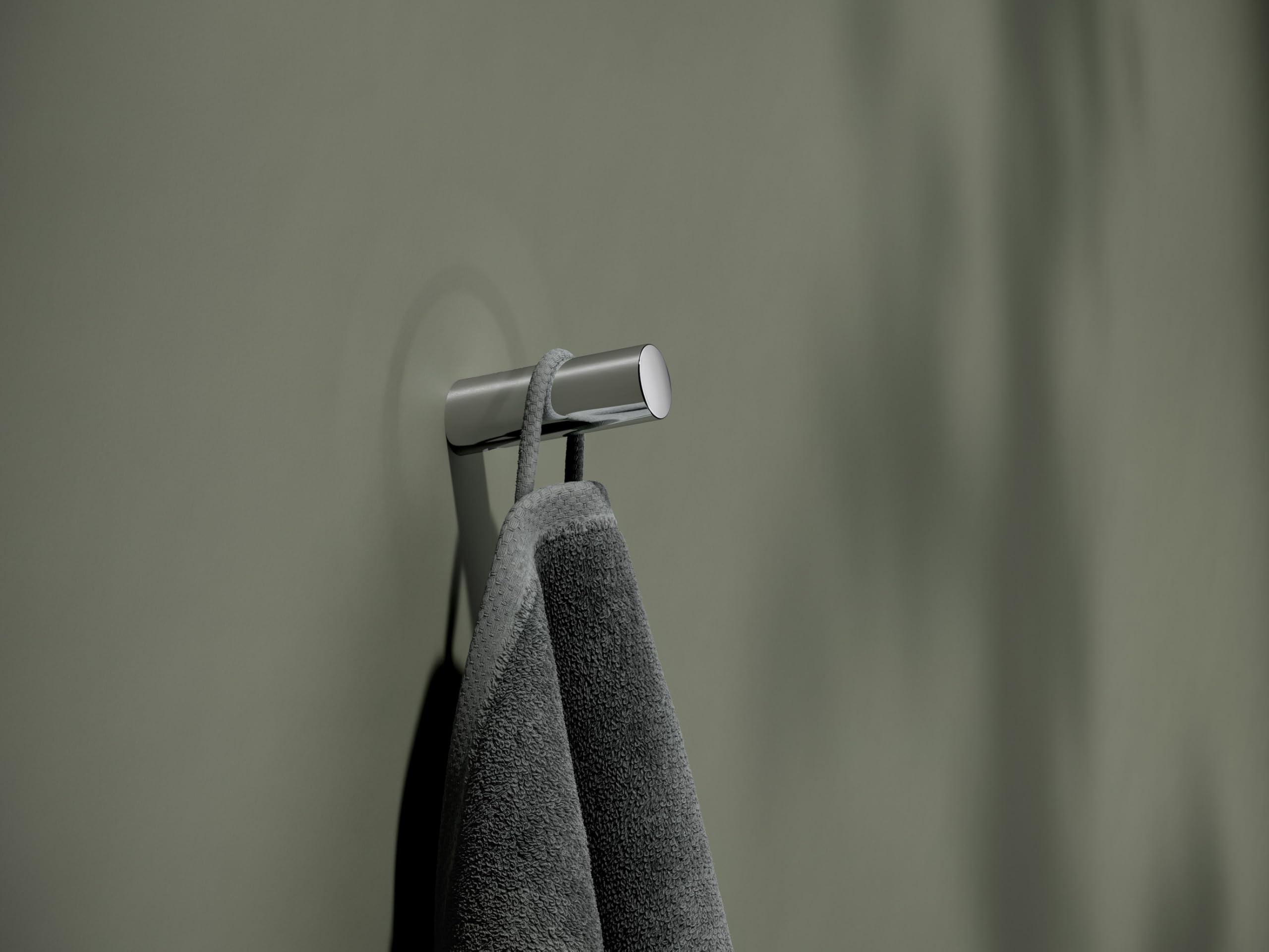 KEUCO REVA Haczyk na ręczniki, metal chromowany, Made in Germany, do ręczników i szlafroków, ze śrubami i kołkami, haczyk ścienny do wiercenia