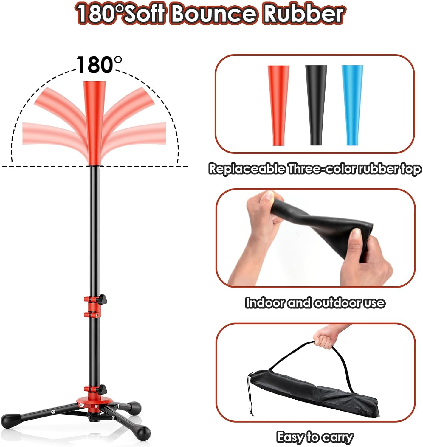 2025 New Upgrade Portable Batting Tee for Baseball/Softball,Baseball Tee for Kids, Batting Tees for Baseball with Carry Bag, Portable Stable Tanner Tee, Baseball Training Equipment Aged 3-12