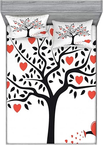 Miniatura 208 de Ambesonne Juego de sábanas bajeras y fundas de almohada, diseño retro de los videojuegos con botones de joystick vintage de los años 80 y 90, diseño