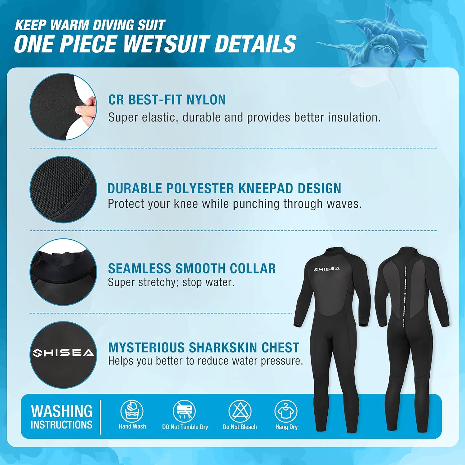 HISEA Wetsuit Men Neoprene Full Scuba Diving Suits Thermal Swimsuit Long Sleeve Back Zip for Water Sports : Sports & Outdoors